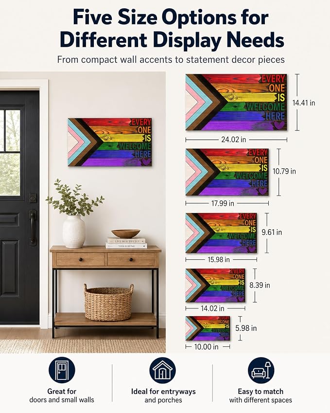 Everyone Is Welcome Here Pride Flag