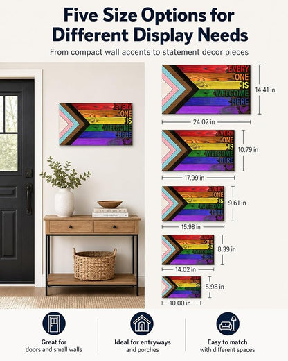 Everyone Is Welcome Here Pride Flag