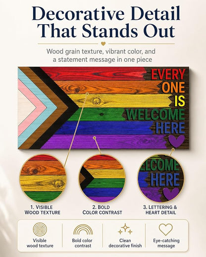 Everyone Is Welcome Here Pride Flag