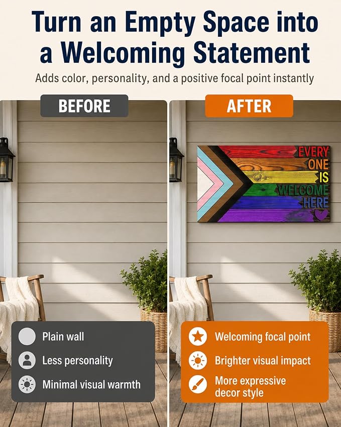 Everyone Is Welcome Here Pride Flag